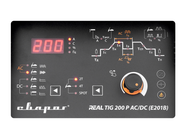 Фото 7 - Инвертор сварочный TIG 200 P AC/DC "REAL" (E201B) Black (маска+педаль+перчатки)