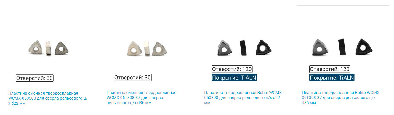 Применение сменных твердосплавных пластин для сверления рельс